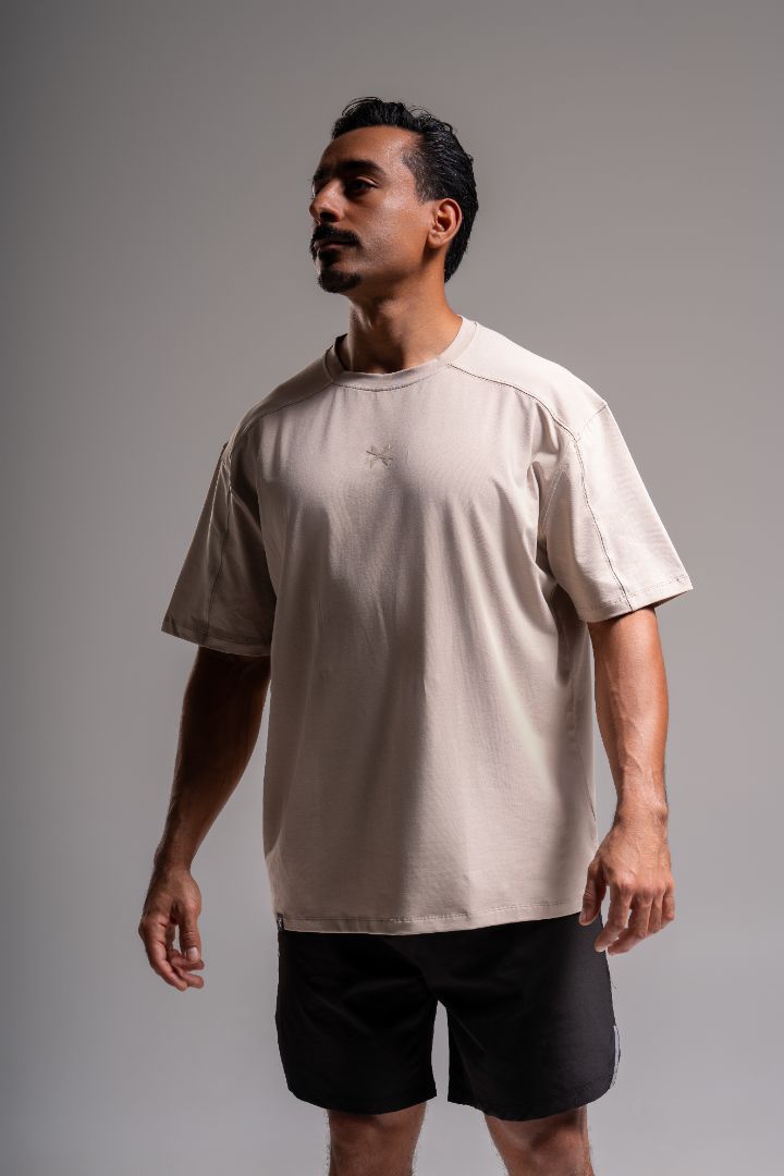 IDENTITY OVERSIZE TEE - CEMENT